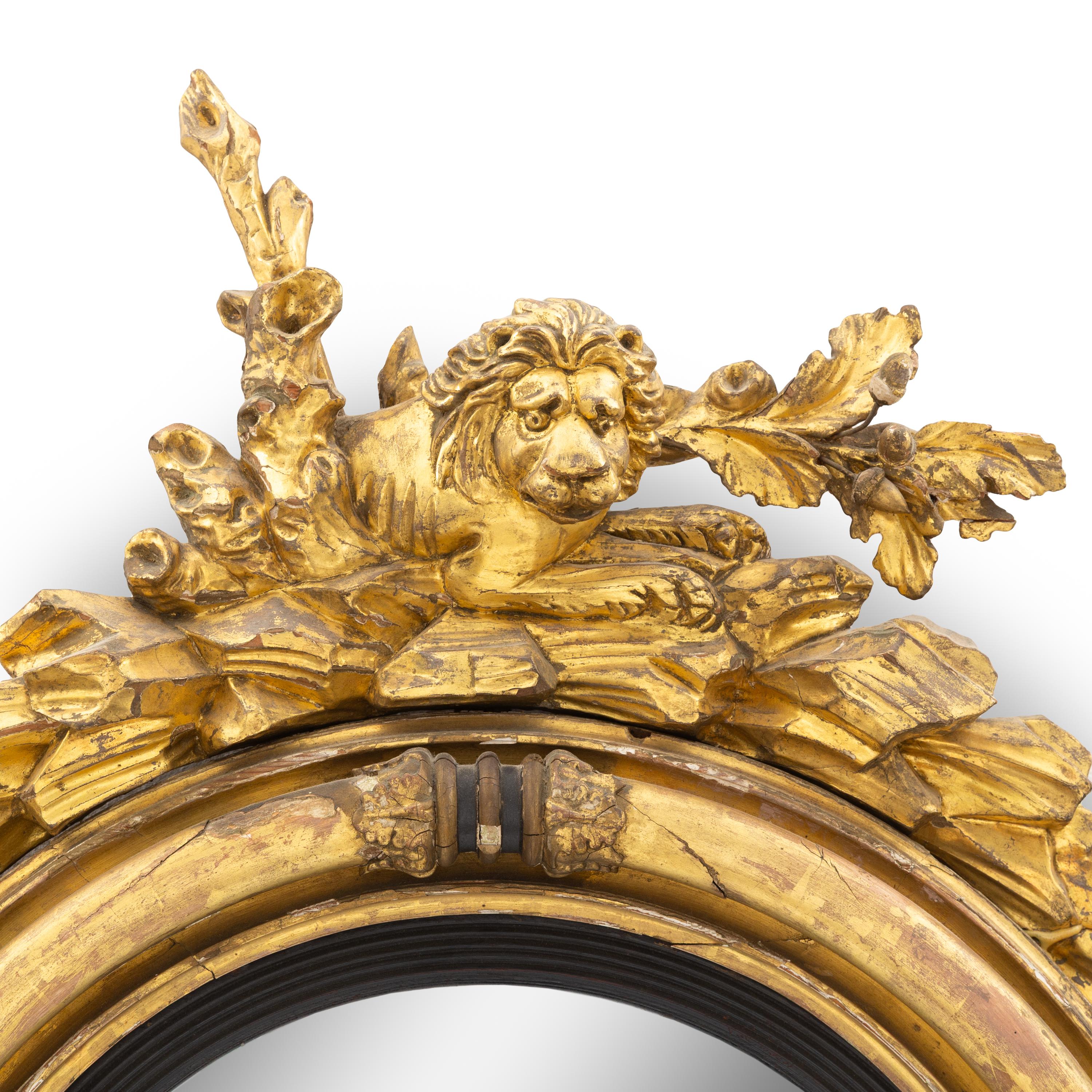 A Regency Giltwood Convex Mirror