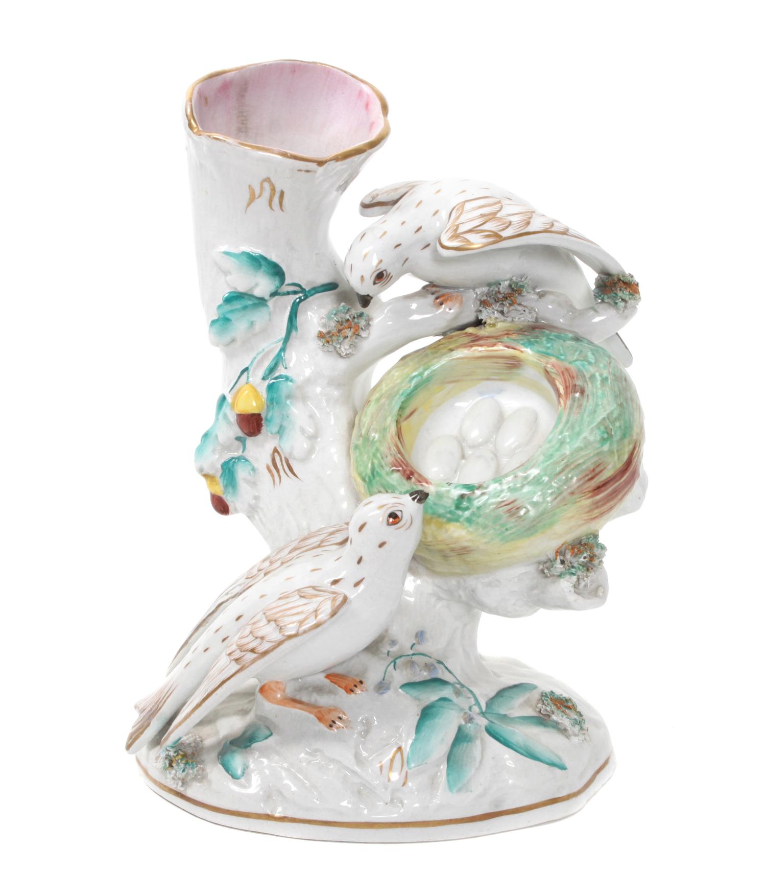 An English Ceramic Spill Vase Height 8 x width approximately 6 x depth 4 7/8 inches