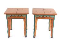 A Pair of Contemporary American Folk Art Side Tables by David Marsh