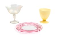 An Assorted Group of Three Steuben Objects Diameter of plate 8 1/2 inches. — 20TH CENTURY
