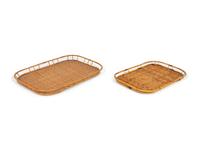 Sixteen Bamboo and Rattan Serving Trays