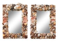 A Pair of Grotto Style Shell-Encrusted Mirrors