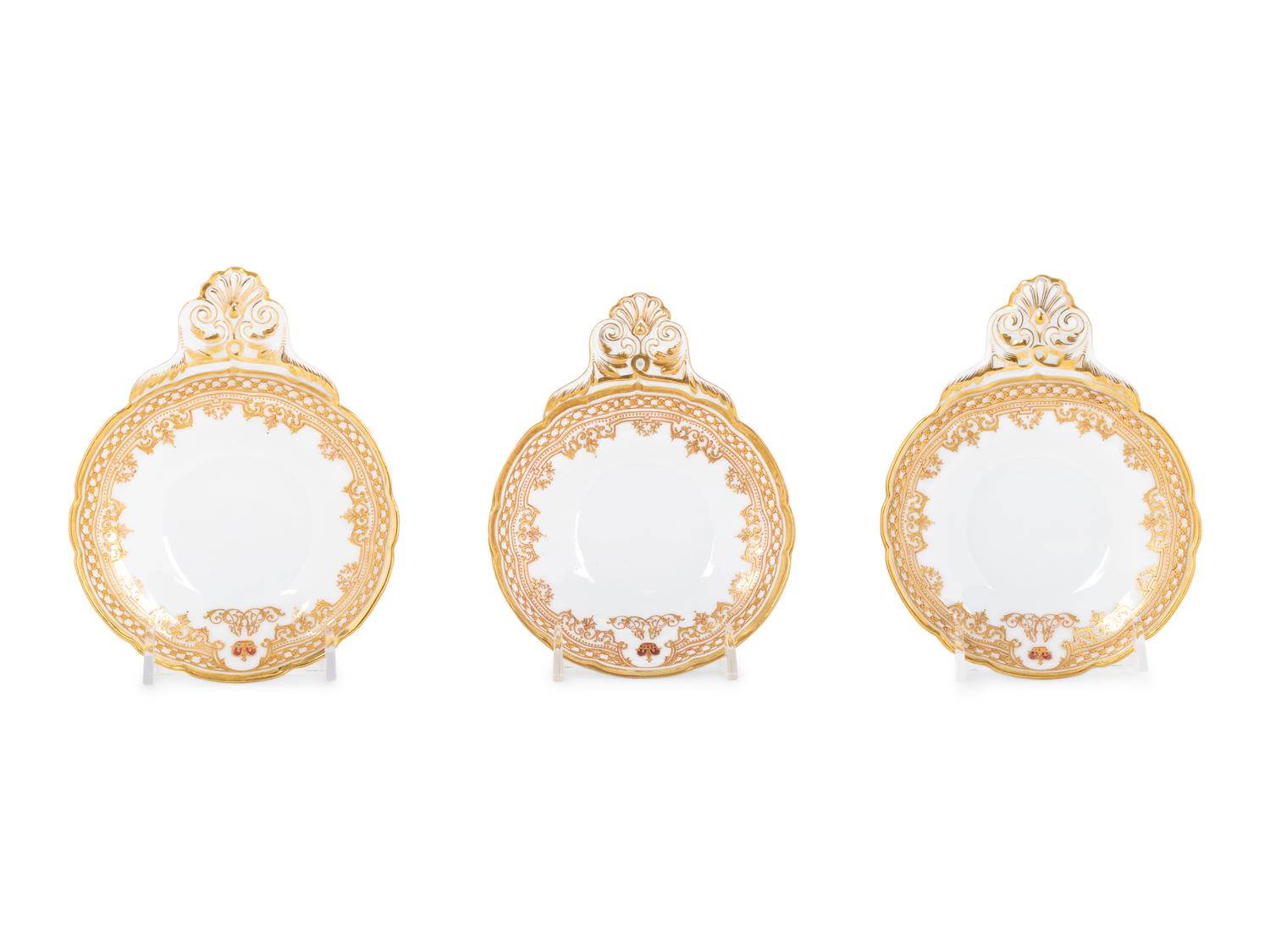 A Set of Three Russian Porcelain Caviar Dishes from the Sobstveny Service
