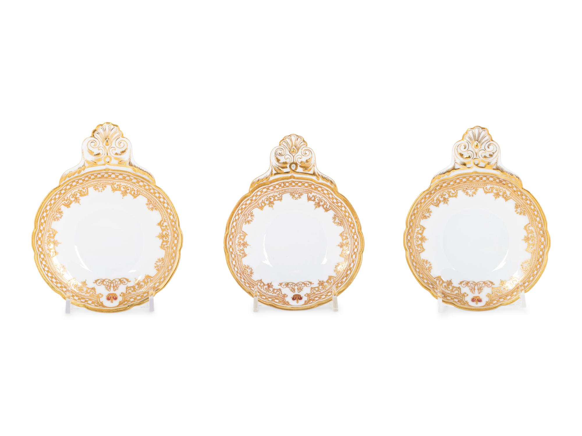 A Set of Three Russian Porcelain Caviar Dishes from the Sobstveny Service