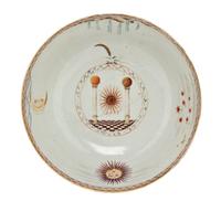 A Chinese Export Porcelain Masonic Bowl, Diameter 11 5/8 inches.