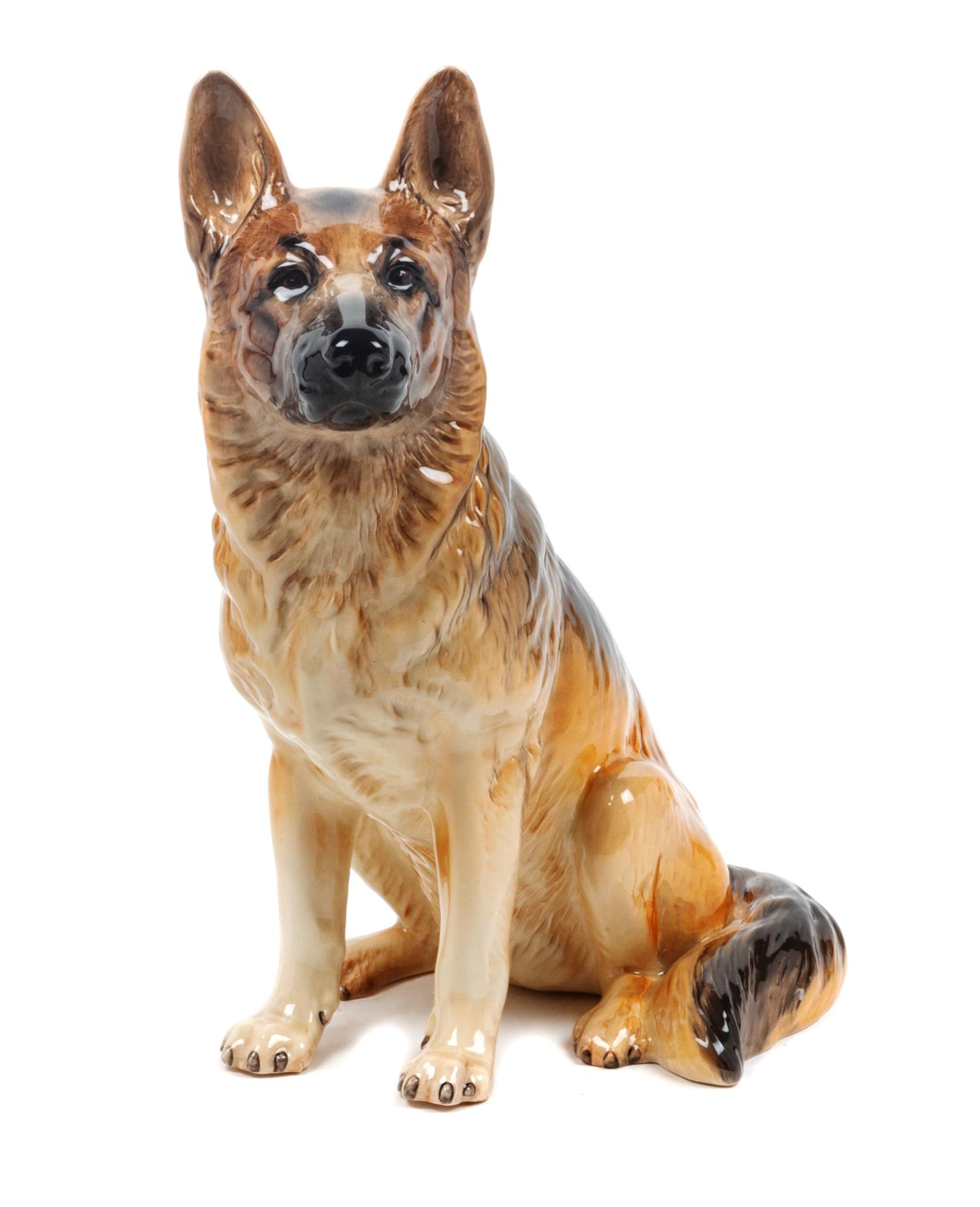 A Large Beswick Porcelain German Shepherd Height 14 inches.