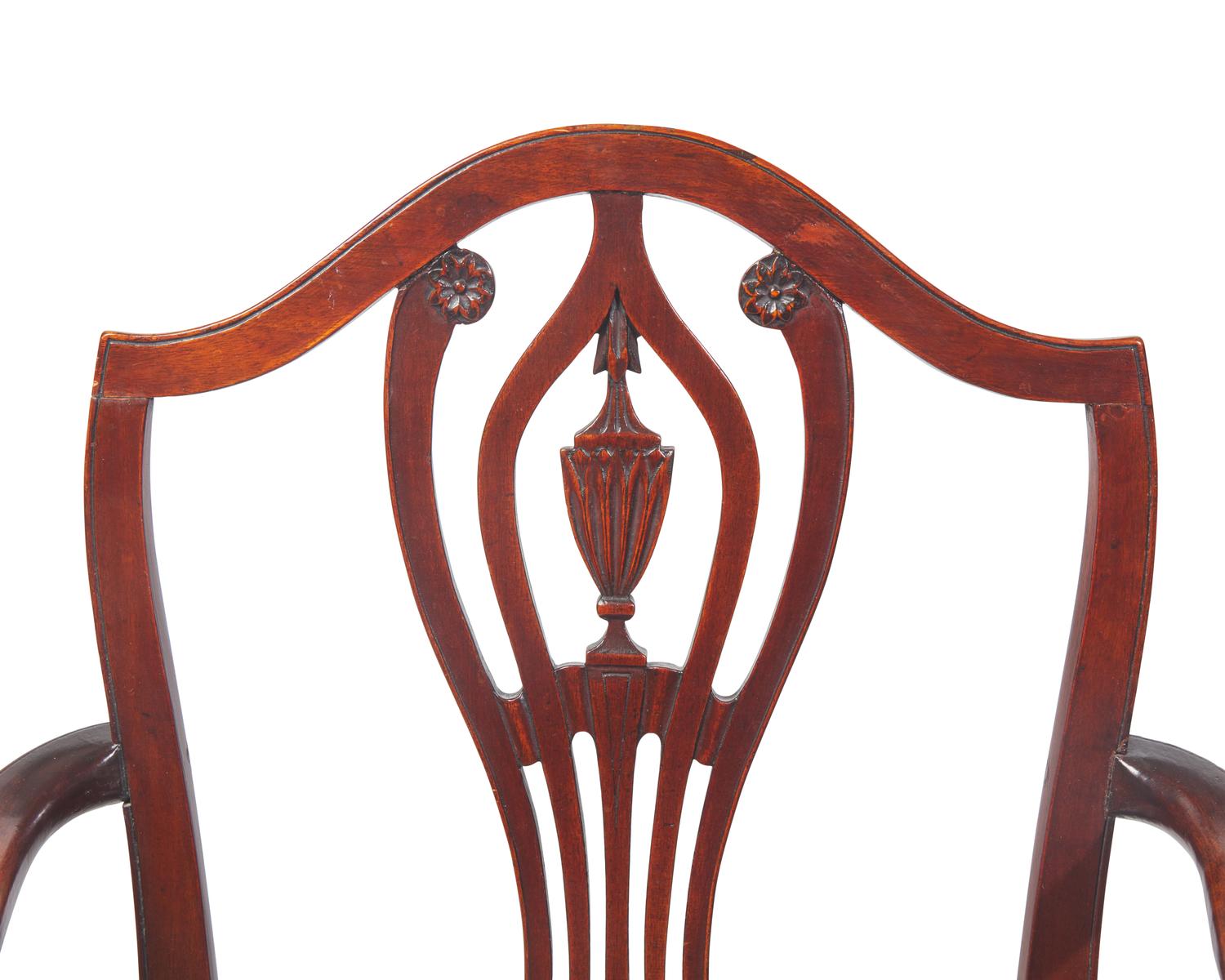 An assembled group of twelve Federal mahogany pedestal-back dining chairs, Massachusetts, circa 1790-1800