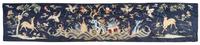 An Embroidered Silk Panel LIKELY 19TH CENTURY Height 19 3/4 inches x 101 3/4 inches. — LIKELY 19TH CENTURY