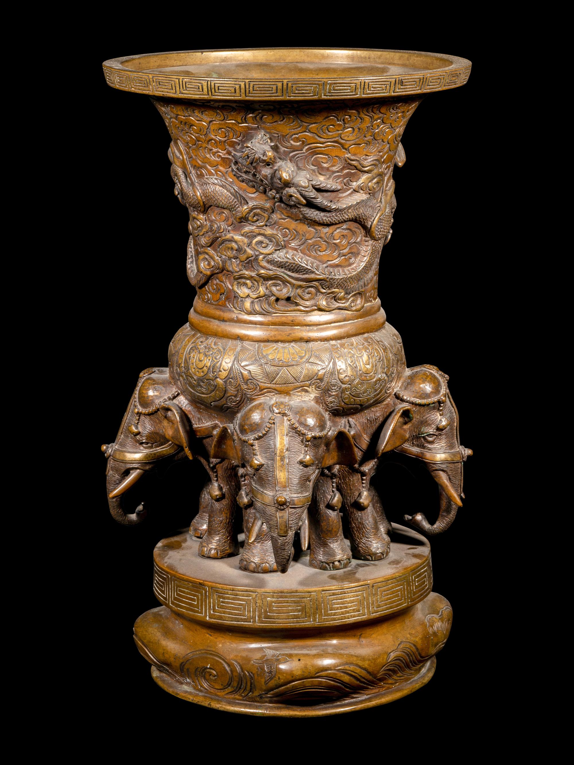A Chinese Copper Gu Vase