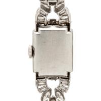 HAMILTON, PLATINUM AND DIAMOND SURPRISE WATCH