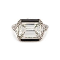 CARTIER, LONDON, ART DECO, PLATINUM AND DIAMOND RING