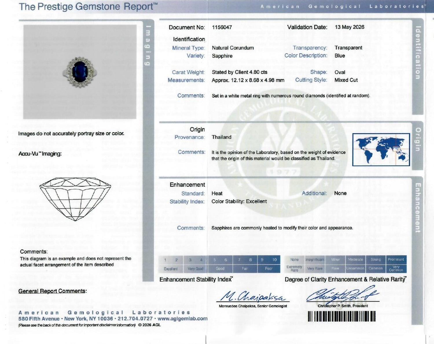 Sapphire, Diamond, and White Gold Ring
