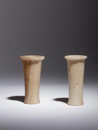 Two Egyptian Alabaster Columnar Vessels
