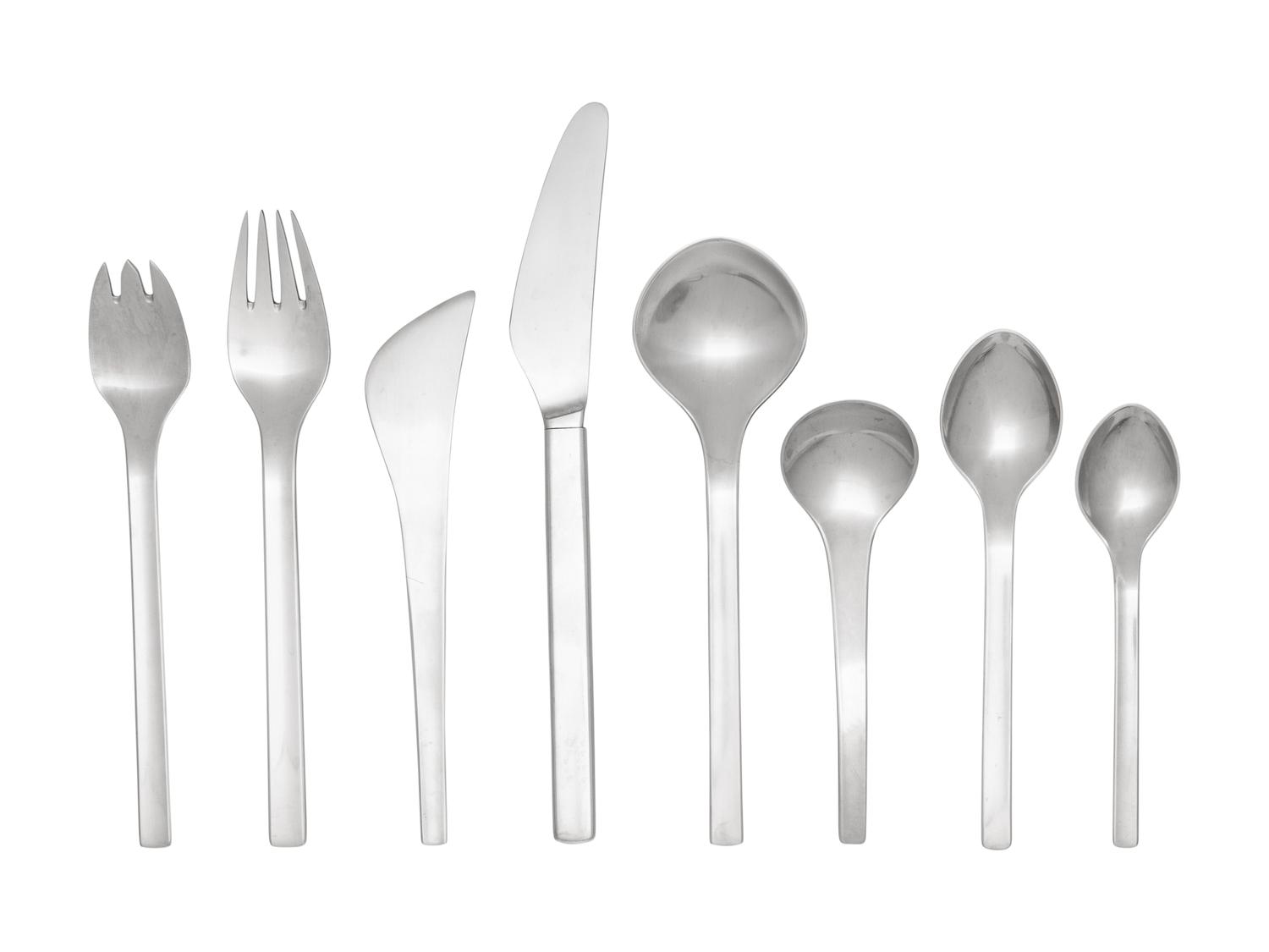 Tuja / Tanaqvil Partial Service of Eight. 51 parts. Georg Jensen, Denmark
