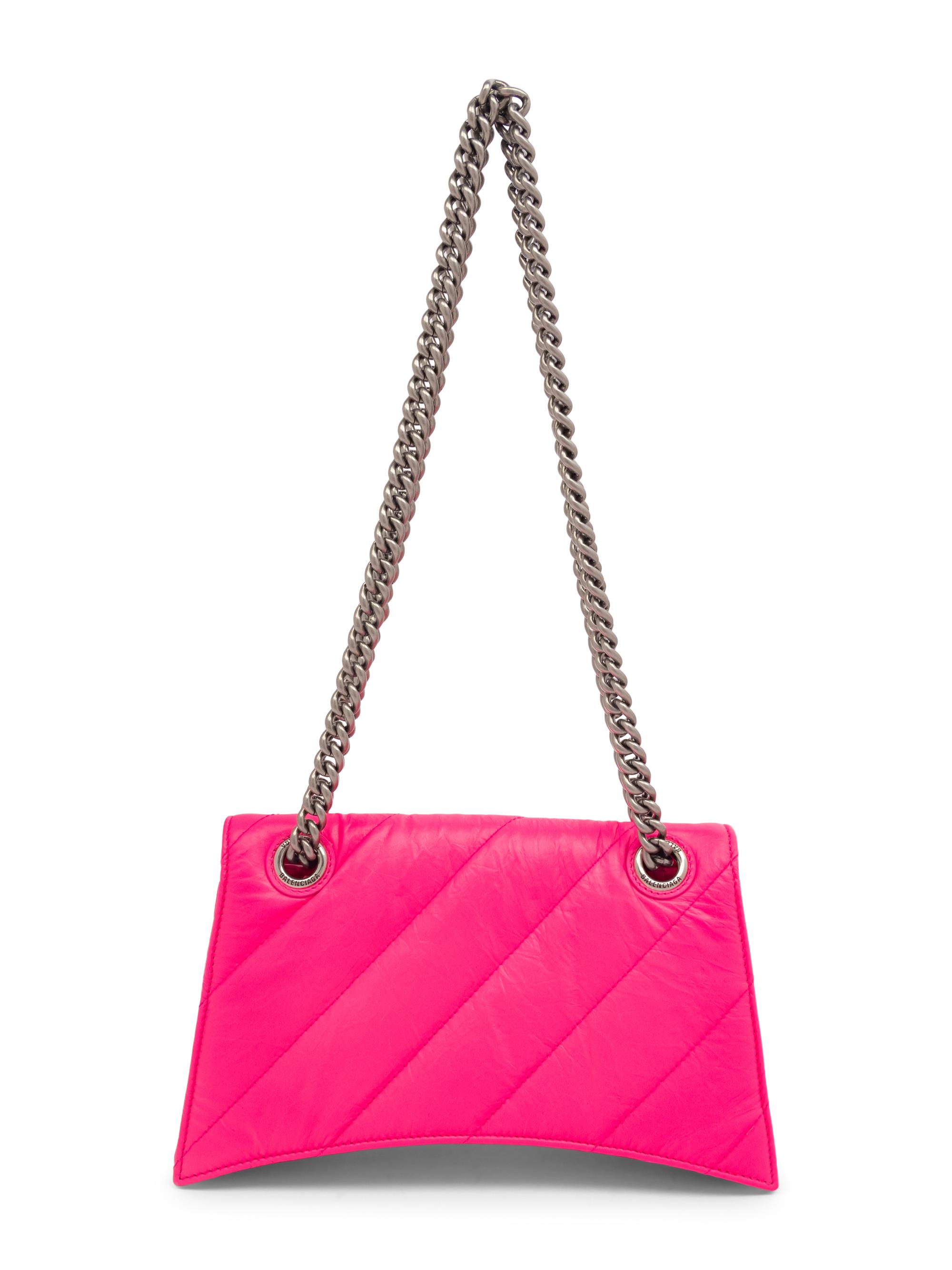 Balenciaga Neon Pink Crush Flap Bag