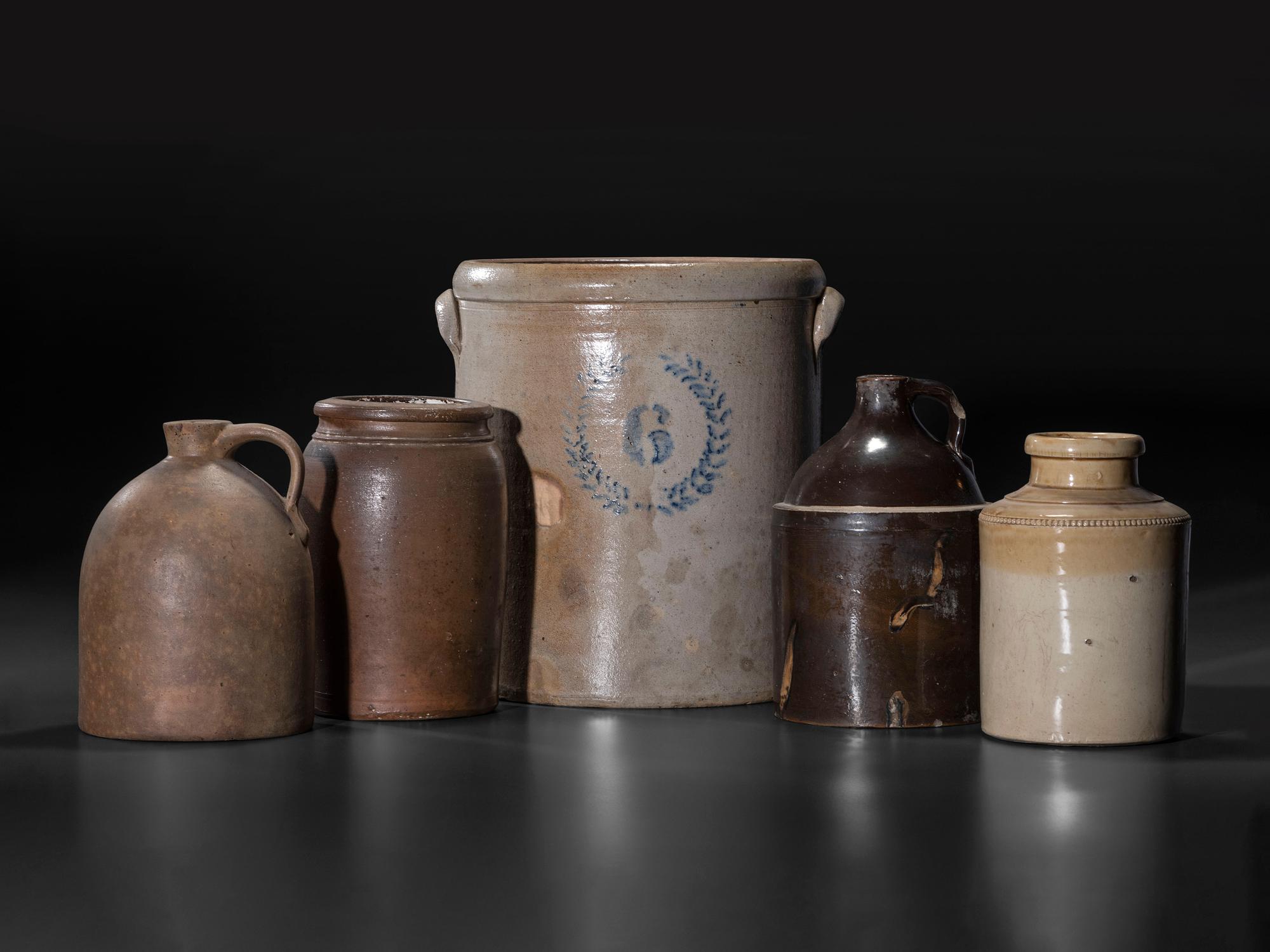 Sixteen Stoneware Vessels
