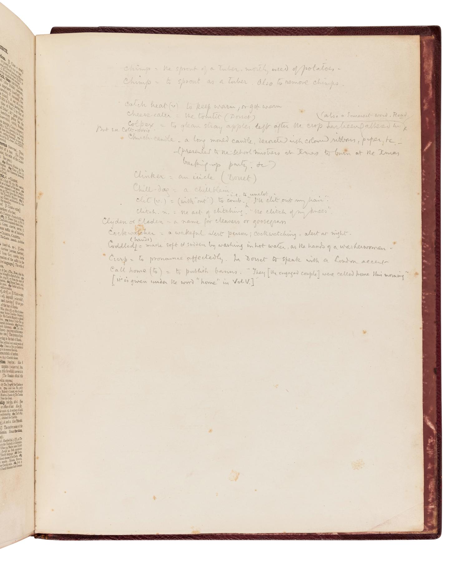 [HARDY, Thomas (1840-1928), his copy] -- [OXFORD ENGLISH DICTIONARY]. A New English Dictionary on Historical Principles . James A. H. Murray, editor. Oxford: at the Clarendon Press, 1888-1933.
