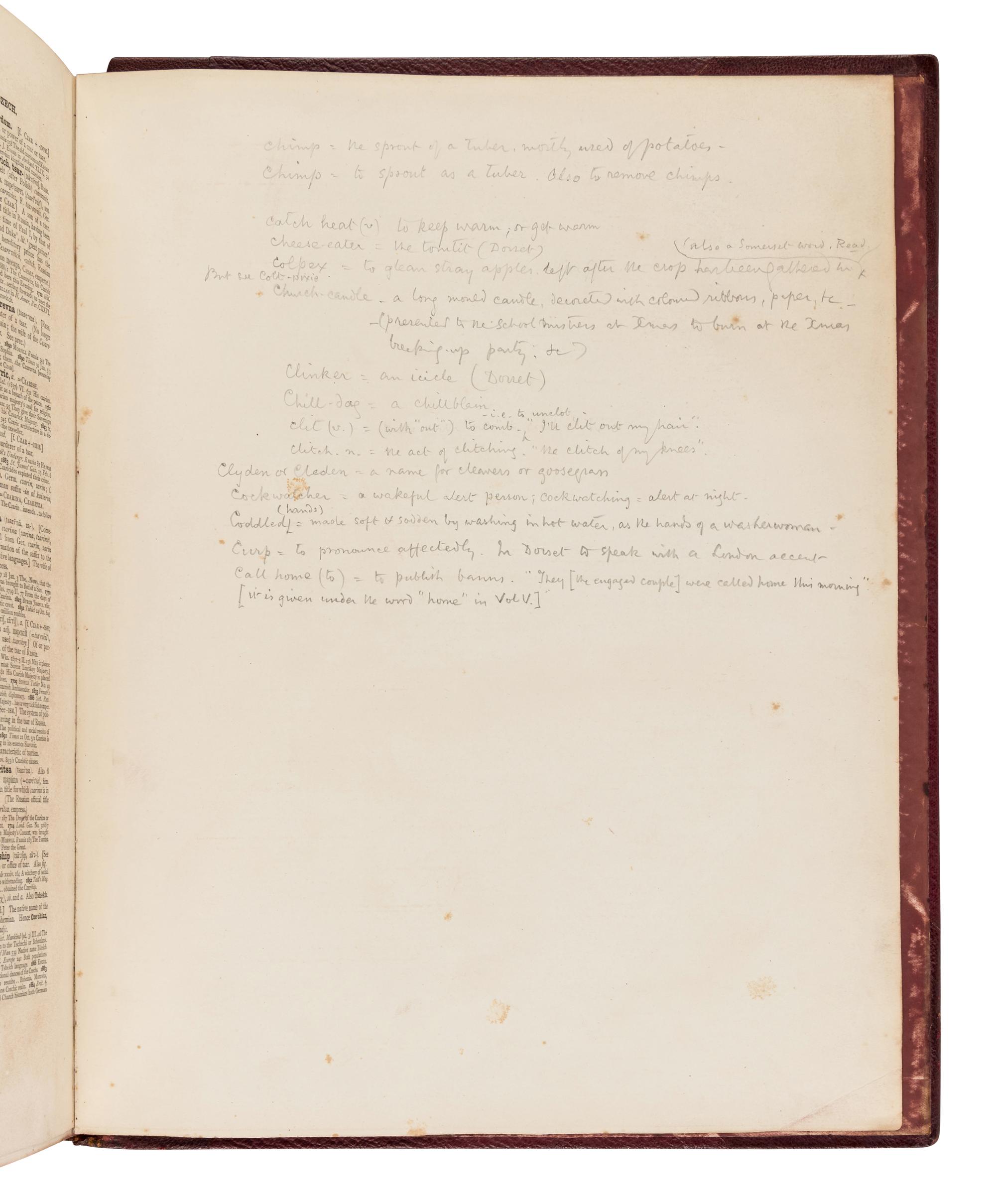 [HARDY, Thomas (1840-1928), his copy] -- [OXFORD ENGLISH DICTIONARY]. A New English Dictionary on Historical Principles . James A. H. Murray, editor. Oxford: at the Clarendon Press, 1888-1933.