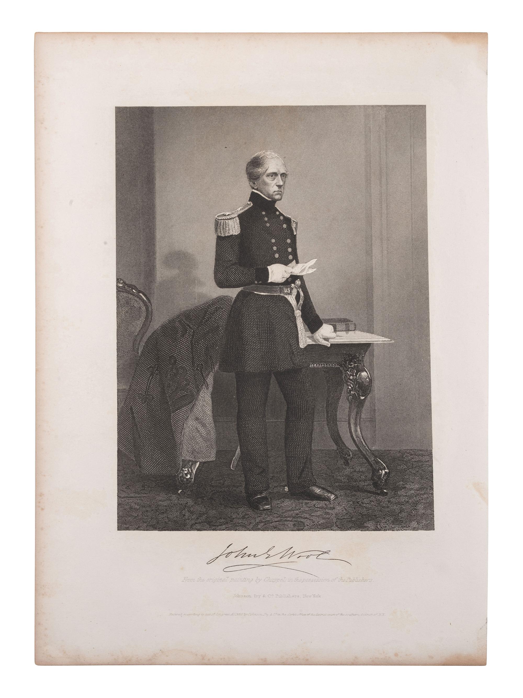 [CIVIL WAR]. WOOL, John E. (1784-1869). ALS ("John E. Wool"). Washington, 15 February 1827.