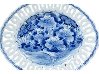 Three Chinese and Japanese Blue and White Porcelain Dishes