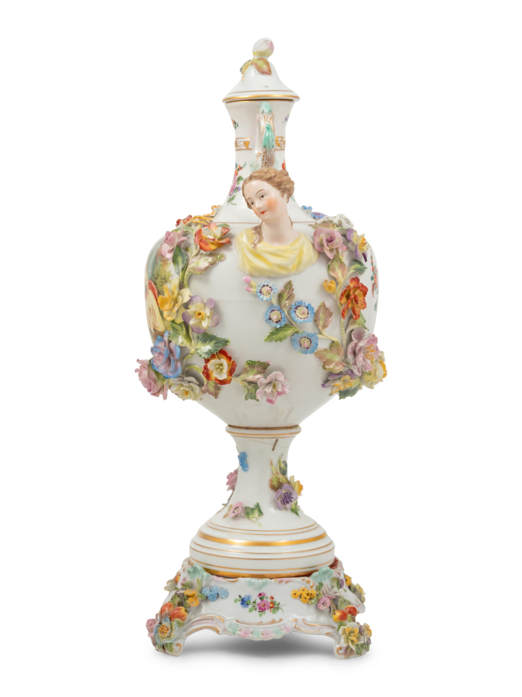 A Dresden Porcelain Urn