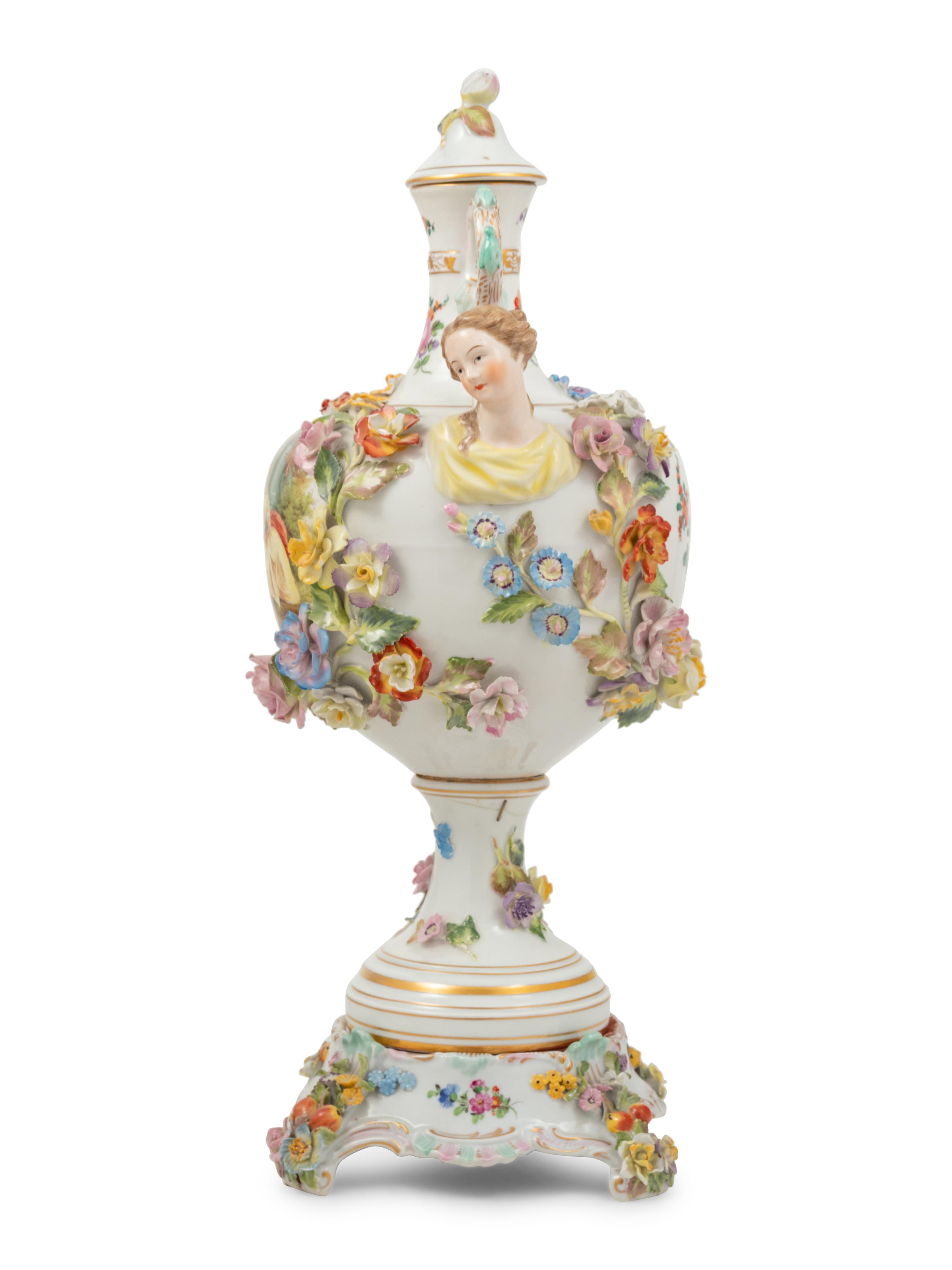 A Dresden Porcelain Urn