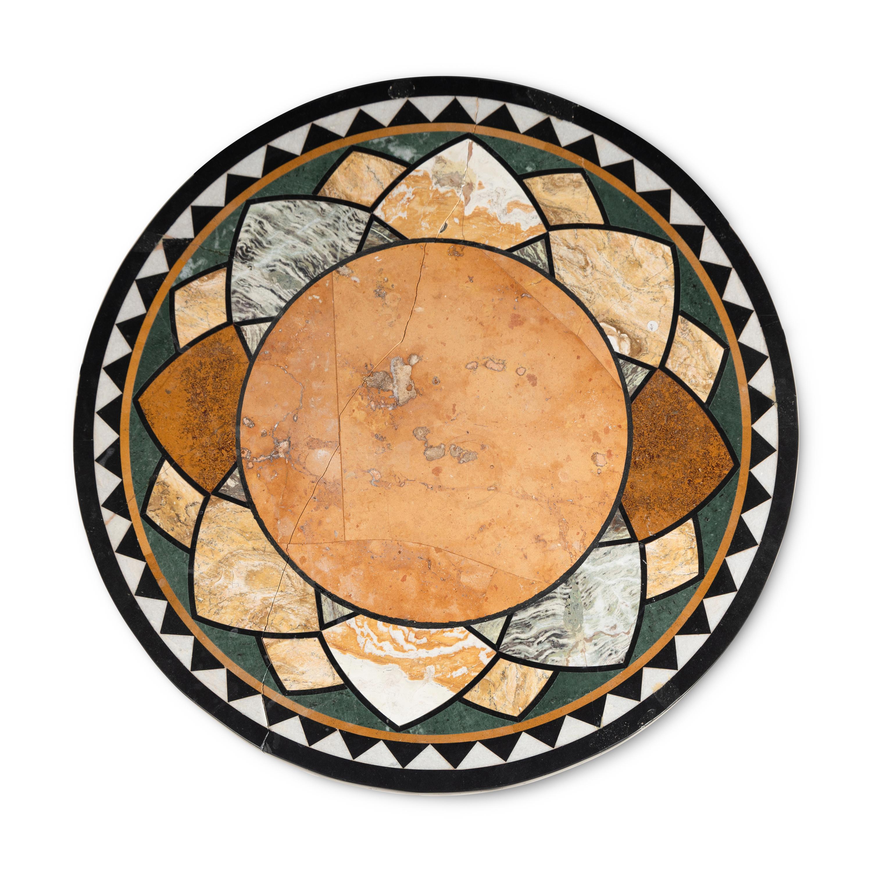 An Empire Style White-Painted and Specimen Marble-Top Center Table