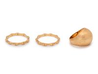 A Collection of 14 Karat Yellow Gold Rings,