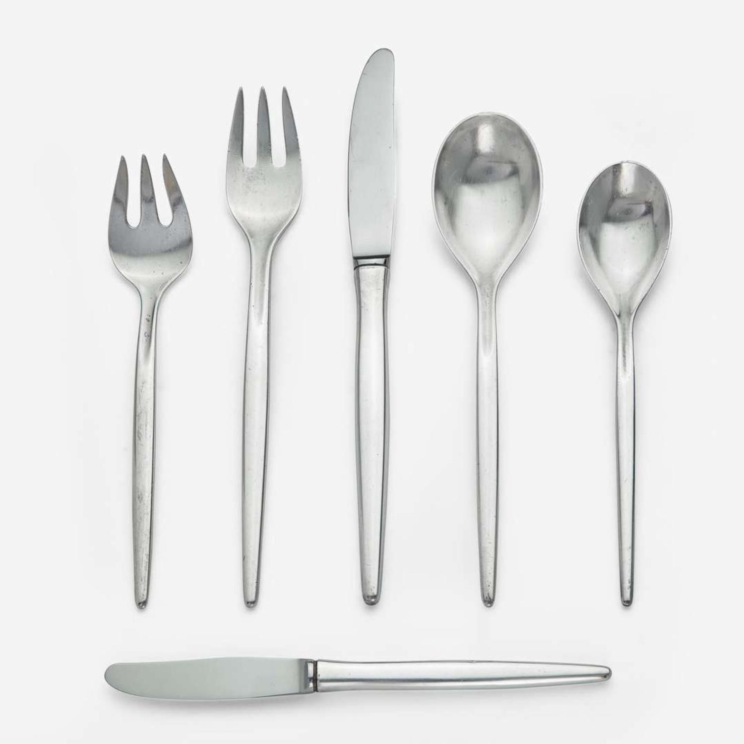 Ole Hagen, designer (Danish, 1913-1984), A. Michelsen, maker (Danish, 19th/20th century) "Tulip" Six-Piece Service for Seven with Extras, Denmark, Designed 1953, the Present Lot circa 1953-65