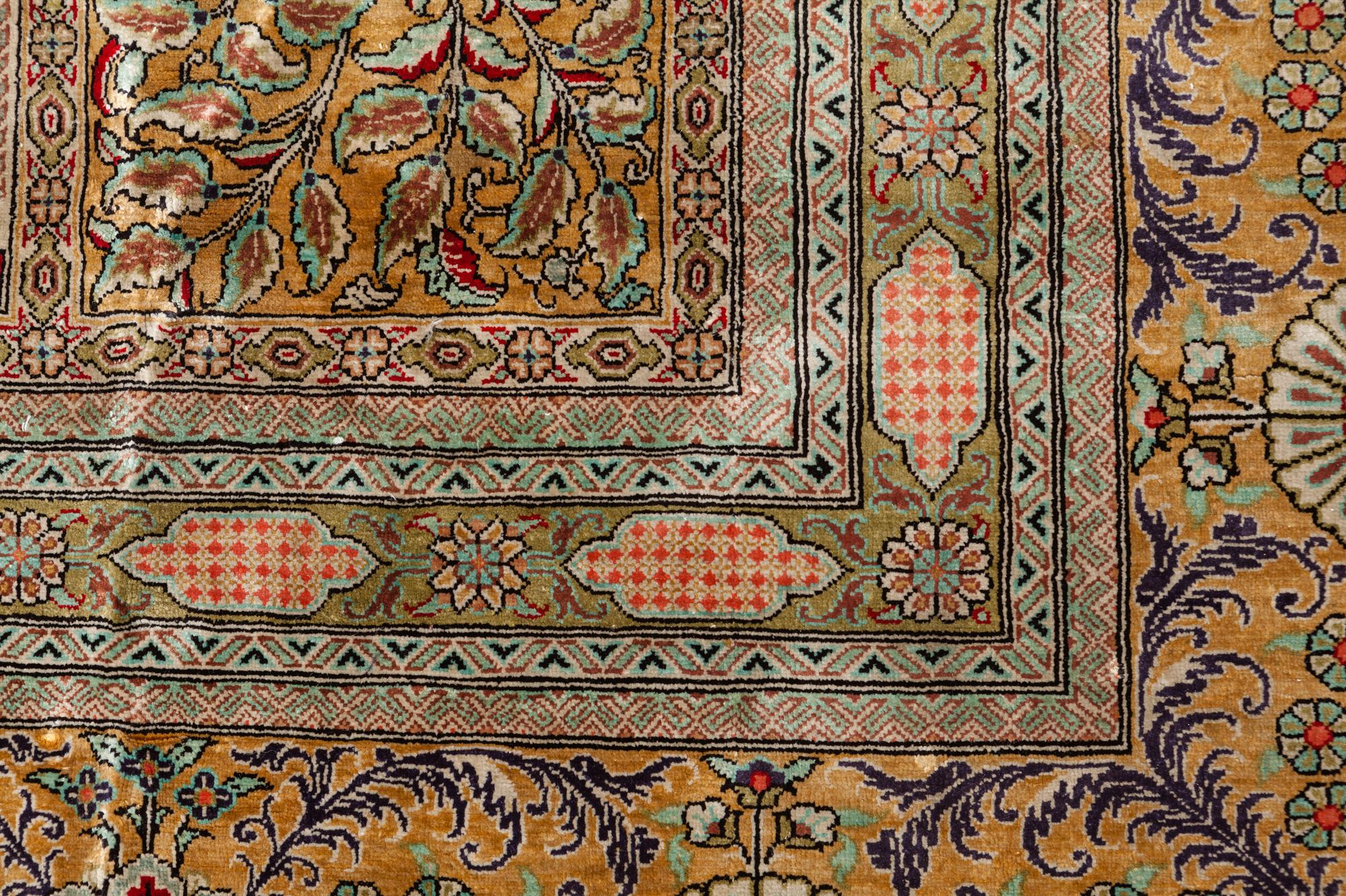 A Qum Silk "Garden" Rug