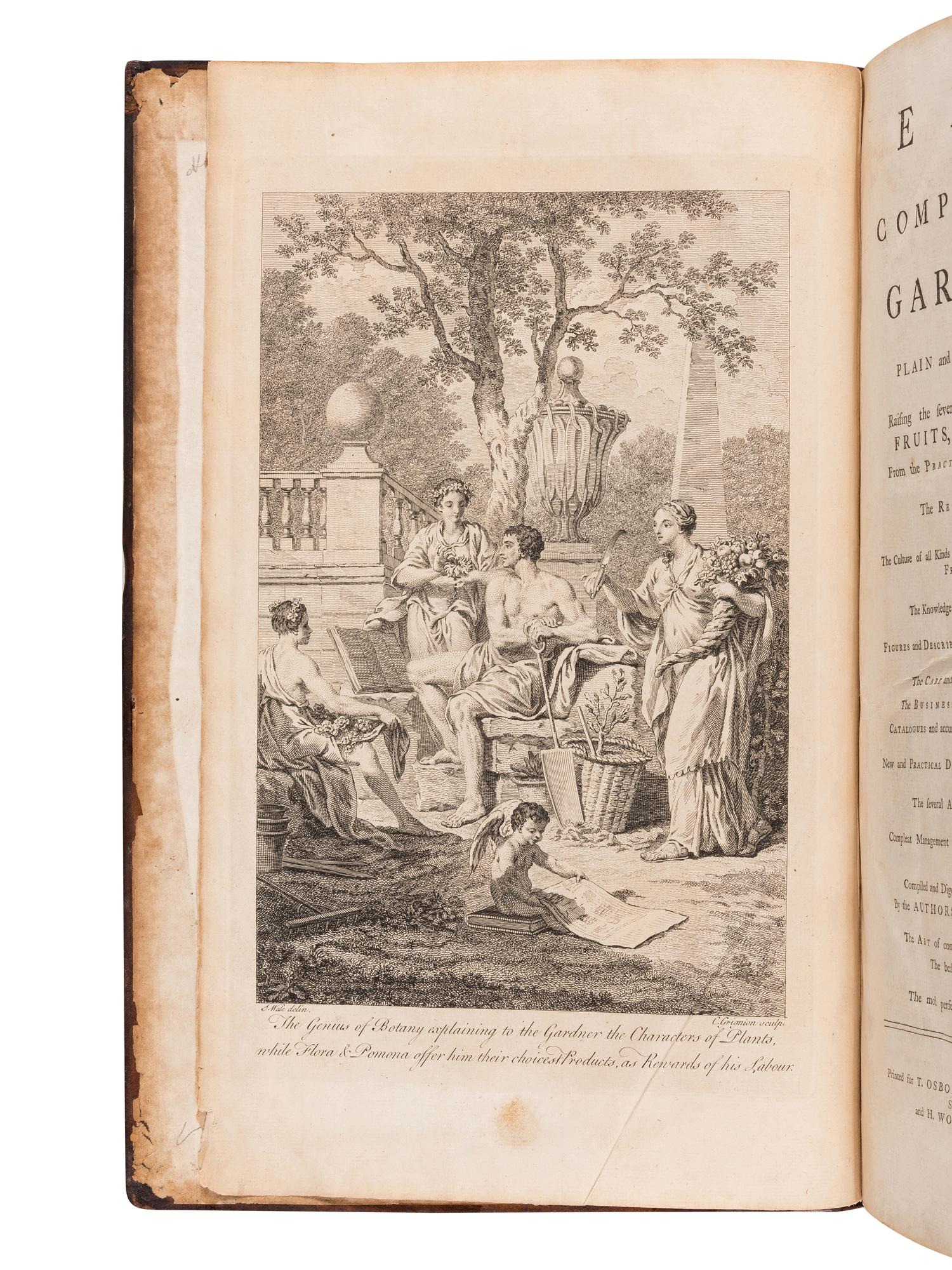 HALE, Thomas (fl. 1750). Eden: or, a Compleat Body of Gardening .... London: for T. Osborne, T. Trye, S. Crowder, and H. Woodgate, [1756-]1757.