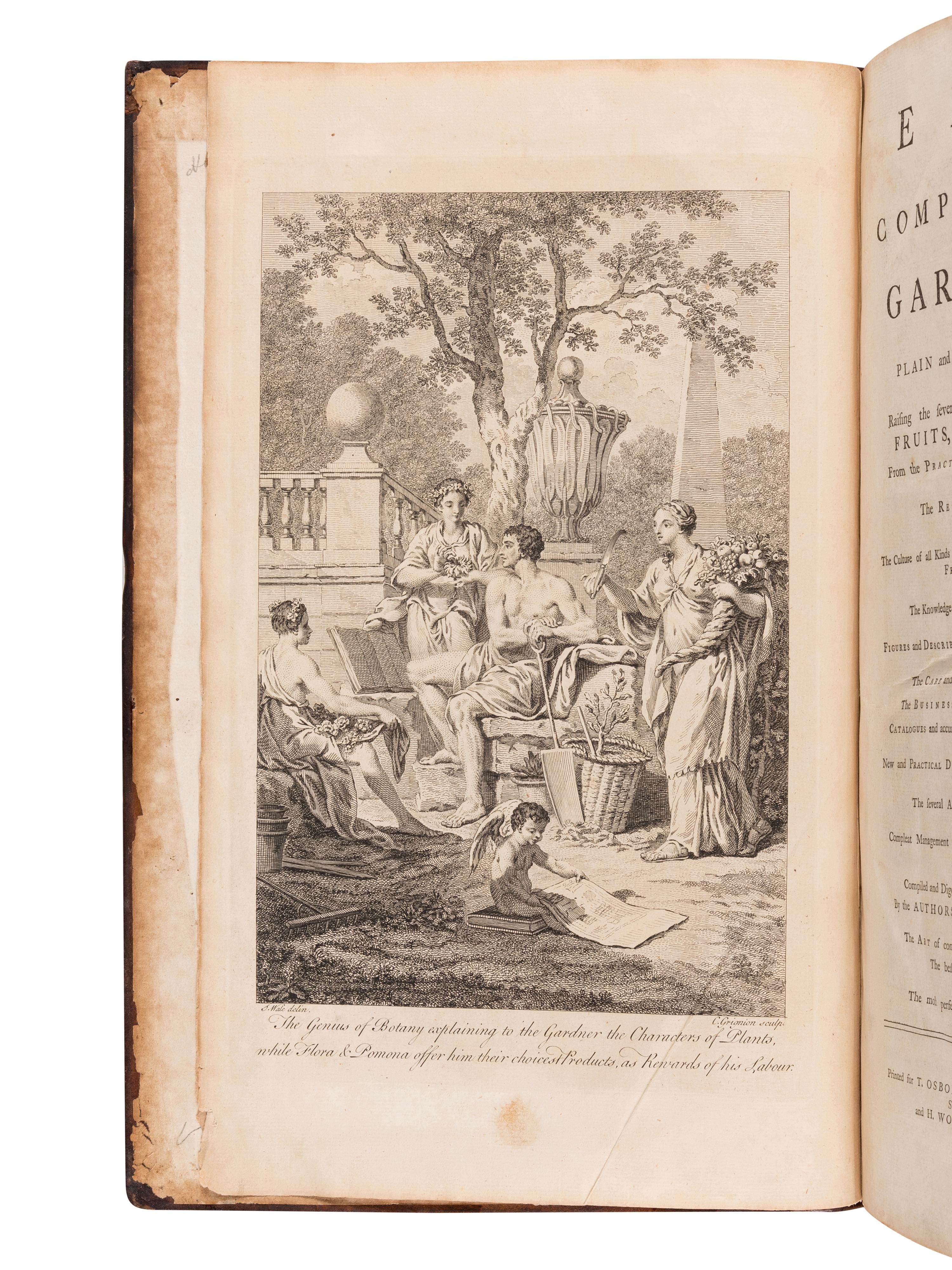 HALE, Thomas (fl. 1750). Eden: or, a Compleat Body of Gardening .... London: for T. Osborne, T. Trye, S. Crowder, and H. Woodgate, [1756-]1757.