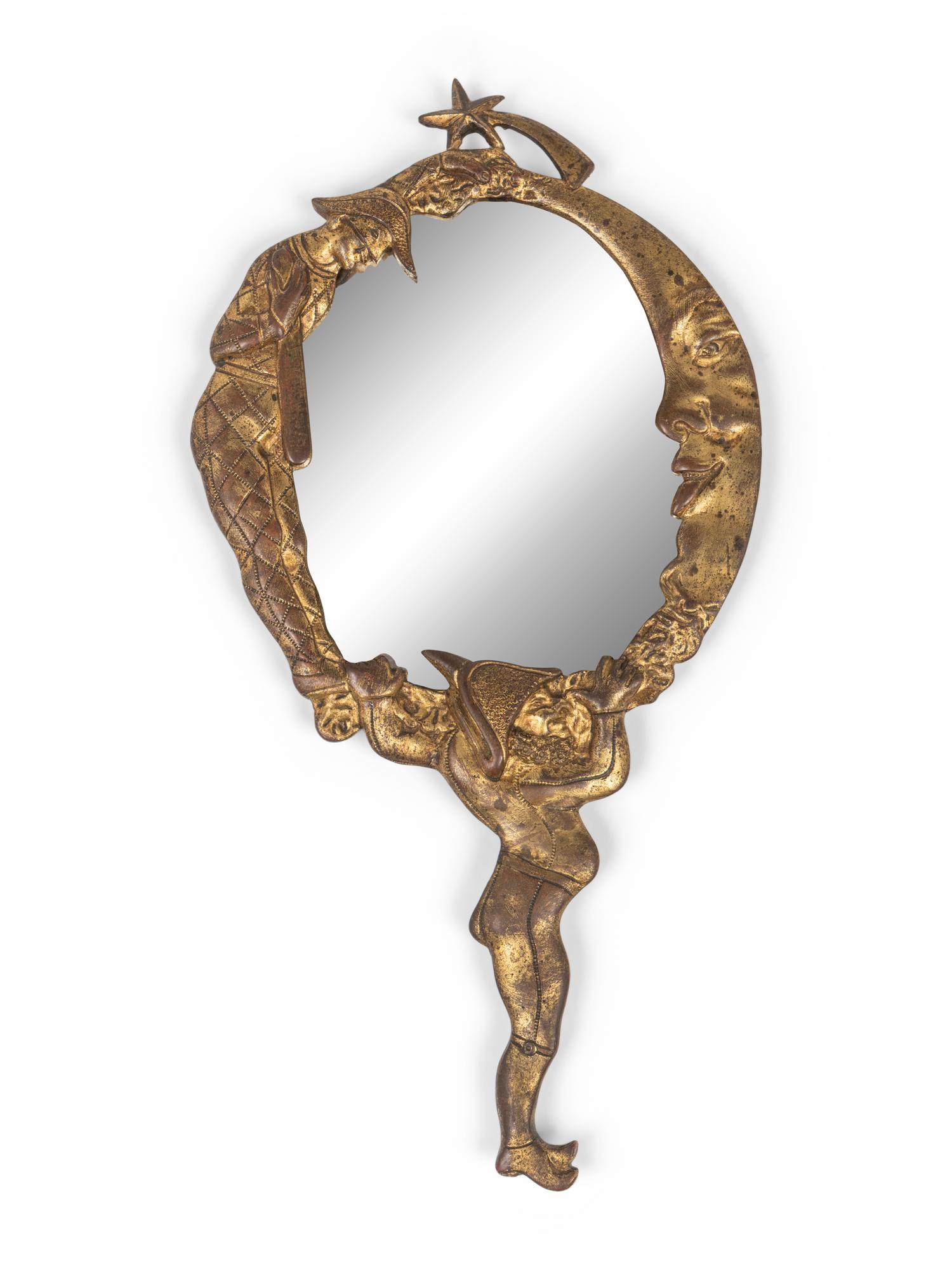 Two French Gilt Bronze Hand Mirrors