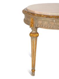 A Louis XVI Style Painted Stone-Top Occasional Table