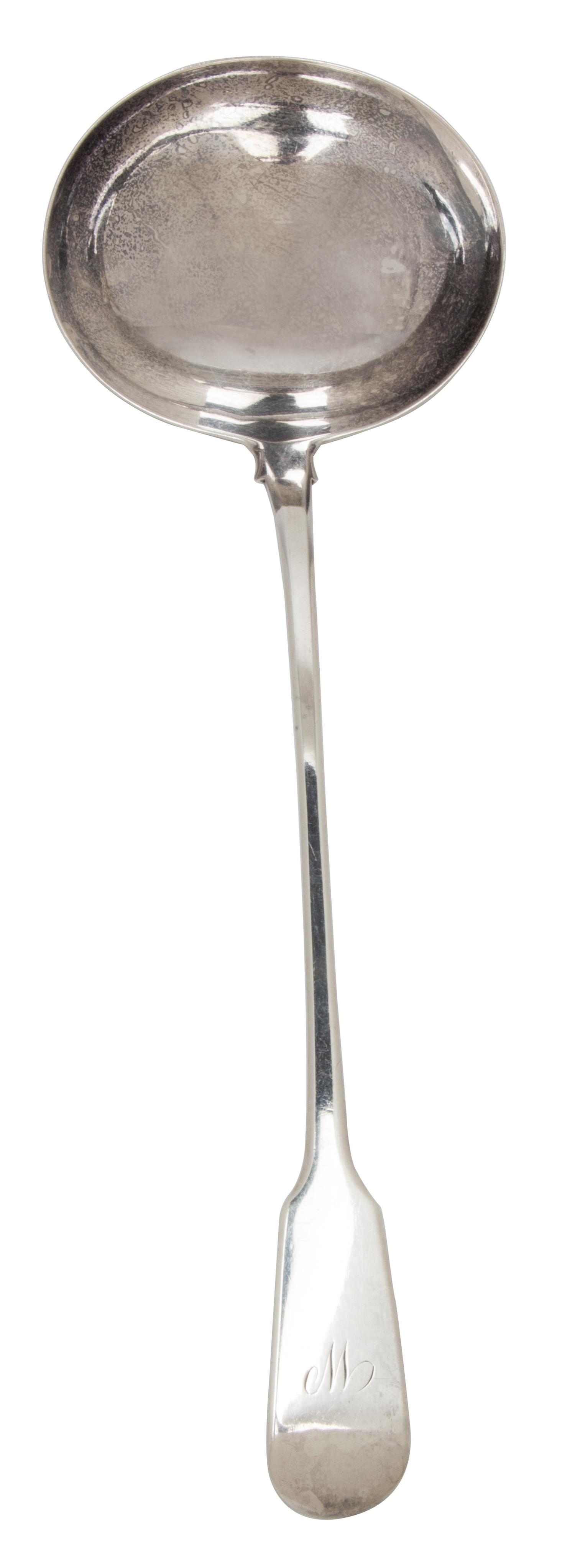 An English Silver Punch Ladle, Robert Palmer, London, 1779, monogrammed W.
