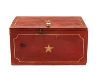 A Federal Red and White Painted Pine Box