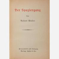 [Literature] Walser, Robert Group of 11 Titles