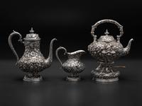An American Repousse Silver Six-Piece Tea and Coffee Service