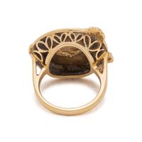 ART NOUVEAU, YELLOW GOLD AND DIAMOND RING