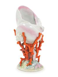 An English Porcelain Shell and Coral Vessel