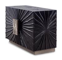 A Contemporary Ebonized Sculpture-Front Cabinet