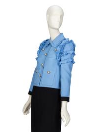 GUCCI, BLUE RUFFLED JACKET