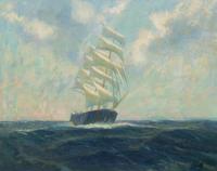 Frank Handlen, (American, b. 1916), Sailing Ship
