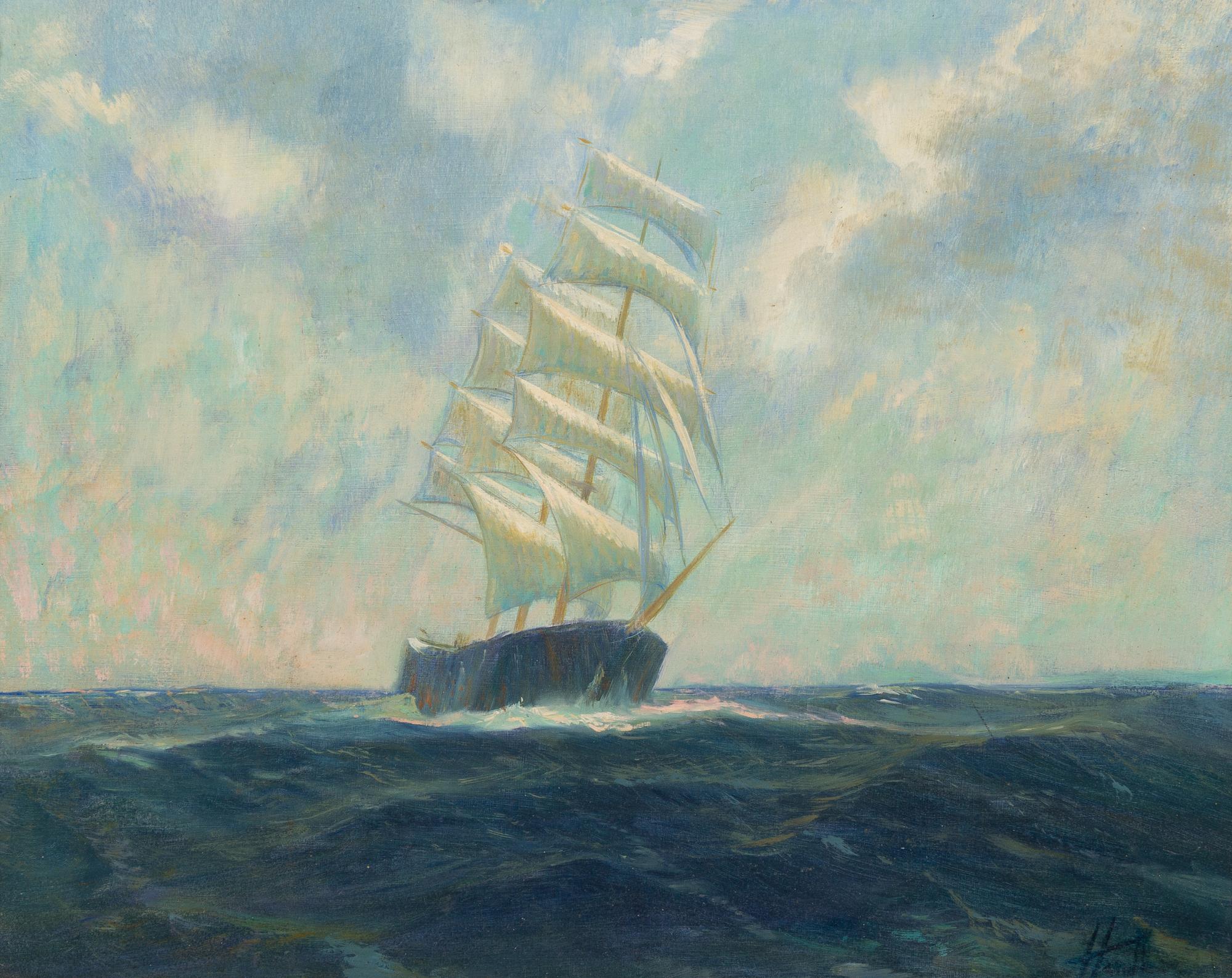 Frank Handlen, (American, b. 1916), Sailing Ship