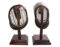 A French Fencing Mask and a Japanese Kendo Mask Height of first 22 inches.