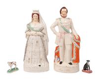 Two Staffordshire Figures Depicting Queen Victoria and Prince Albert