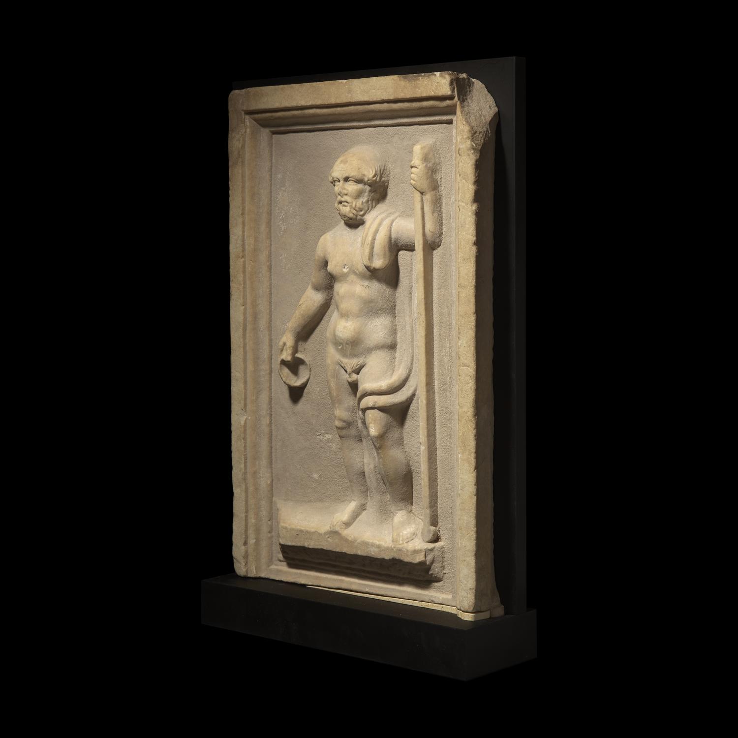 A Roman Marble Panel with Silenus