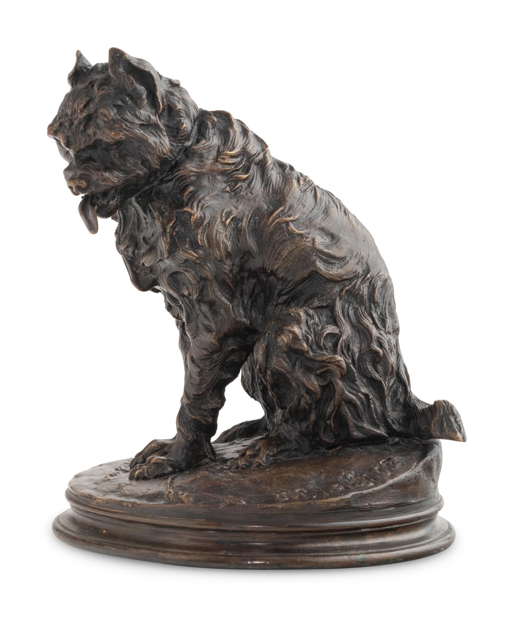 Three French Bronze Figures of Dogs