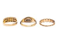 ANTIQUE, COLLECTION OF YELLOW GOLD AND SEED PEARL RINGS