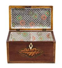 An English Tea Caddy Width 7 1/2 inches.